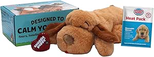 Snuggle Puppy Original Heartbeat Plush Toy for Dogs, Anxiety Relief and Calming Tool, Cuddly Toy to Support Behavior Training in Biscuit