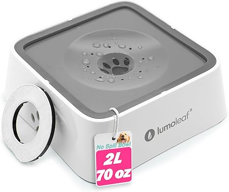 LumoLeaf Water Bowl for Dogs, 2 L, Anti-Spill Feeding Bowl Dog On the Go with Carbon Filter, Dog Bowl Travel Drinking Bowl Water Dispenser