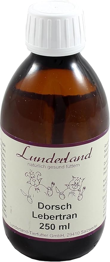 Lunderland Cod Liver Cod, 90 ml, Single Feed for Dogs and Cats, with Omega-3 and Vitamins