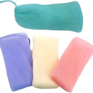 Pack of 4 Colourful Mesh Soap Bags Exfoliating Soap Socks for Soap Bars for Showering and Foaming Durable and Skin-Friendly