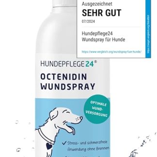 Hundepflege24 Dog Wound Spray - Disinfects, Soothes, Nourishes & Protects Wounds of All Types without Burning - 125 ml with Proven Active Ingredients Wound Spray for Dogs - Care & Wound Disinfection