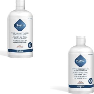 ecuphar Plaqtiv+ Drinking Water Additive | Double Pack | 2 x 500 ml | Care Product for Dogs and Cats | To Support Dental Care and Mouth Hygiene | Can Inhibit the Formation of Tartar