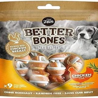 Zeus BetterBones Dog Chew Bone Wrapped with Chicken Meat, Rosemary and Thyme Flavour, 7.5 cm