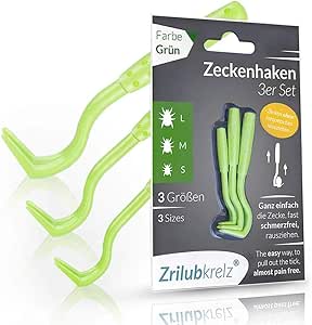 Zrilubkrelz® tick tongs tick remover set of 3 tick levers premium tick protection for e.g. Dog, cat, horse e.t.c. Alternative to tick card, tick medium, tick tweezers