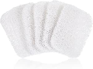 Pack of 6 Soap Coasters Soap Lifting Pads Soap Pads Soap Holder for Soap Dish Reusable Sponge Loofah for Shower Bathroom Kitchen Worktop Non-Slip Soap Holder Accessories Set White