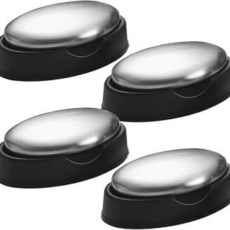 4pcs Metal Soap, Stainless Steel Soap Bar Odour Tray