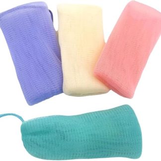 4 Stück Teiliges Farbiges Seifensäckchen Netzartige Schaumbildner Beutel Schnell Trocknend Sanftes Peeling für Gesicht und Körper Geeignet für Handgemachte und Kosmetische Seifen