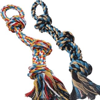 XL Dog Toy Rope for Aggressive Chewing, Pack of 2, Durable, Indestructible Dog Toy Rope for Puppies of Medium and Large Breeds, 100% Cotton, Robust Rope, for Chewing and Tug of War