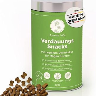 Animal Vita® Digestive Snacks for Dogs with Probiotics [100% Natural Ingredients] - Probiotics as Treats - Free from Grains and Sugar, Probiotic (250g) - Storage Pack