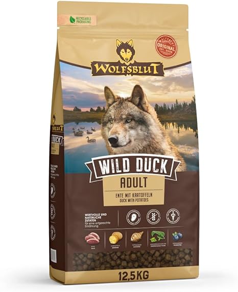 Wolfsblut - Wild Duck Adult - 12.5 kg - Duck - Dry Food - Dog Food - Grain Free