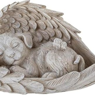 JAONLD Memorial Stone Dog Angel 11 x 8 cm, Pet Dog Memorial Grave Marker Tribute Statue, Dog Gravestone Memorial Animal Garden Statue, Suitable for Garden Graves, Home Souvenirs, Decorative Ornaments