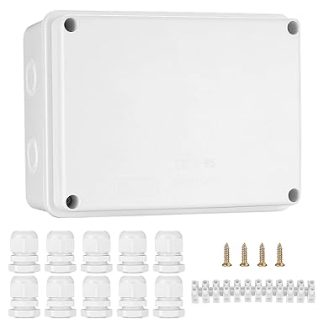 IP65 Waterproof Junction Box Outdoor Dustproof Electrical Project ABS Weatherproof Cable Connectors Box for Control Electrical Junction Box 150x110x70mm