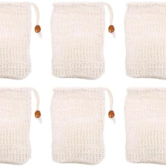 LOVIVER 6 x Soap Bag Holder Portable Hanging Handmade Mesh Bag Soap Foam Net for Travel Foam and Dry Soap Exfoliating Scrub