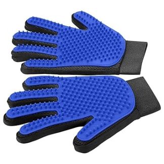 Pet Grooming Glove, Gentle Deshedding Brush - Efficient Pet Hair Remover Glove - Improved Five Finger Design - Perfect for Dogs and Cats with Long and Short Fur