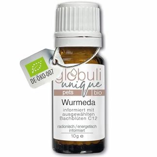 Wurmeda Bio Litter Balls – Worm Globules for Your Animals · For Worm Infestation as Support for Worm Treatment or Preventive · Radionic Energy Informed in Germany · 10 g · DE-ÖKO-007