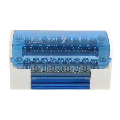 Jeanoko Single-Phase Terminal Distributor 2-Stage DIN Rail Terminal Block Durable Junction Box with Transparent Dustproof Case 211 for Cabinet Electrics