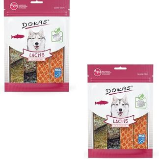 Dokas Dog Salmon in Stripes for Dogs - Double Pack - 2 x 100 g