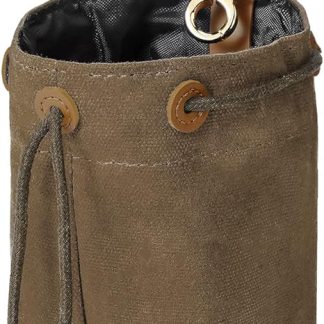 WOGOPRO Treat Bag for Dogs, Canvas Dog Food Bag with Clip Buckle and Tension Rope, Food Bag for Dog Training (Brown)