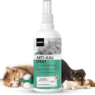 animigo Anti Chew Spray Dogs & Cats – 250 ml Alcohol Free – Sofa Protection – Anti Scratch Spray Cats for Furniture, Doors, Wallpaper, Carpets, Cables, Shoes & Clothing – Dog & Cat Repellent Spray