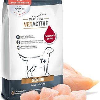 PLATINUM - VETACTIVE Senior Dog Food Made of Meat Juice Garning - 5 kg Dog Food Dry Nutrient Rich Like Barf - Especially Tasty Dry Dog Food for Dogs - Fat and Calorie Reduced