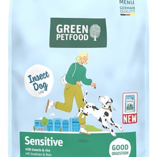 Green Petfood InsectDog Sensitive with Insects and Rice (1 x 10 kg) | Adult | Premium Dry Food for Adult Sensitive Dogs | Insects as the Only Animal Protein | Wheat Free | Pack of 1
