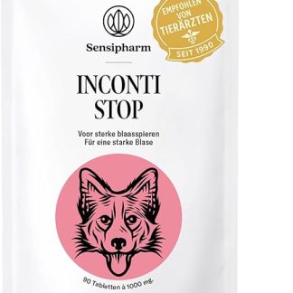 Sensipharm Inconti Stop Dog - Incontinence & Bladder Weakness in Dogs - Herbal Urinary Tract Aid for Urine Loss, Urine Loss and Decreasing Bladder Control - 90 Tablets of 1000 mg
