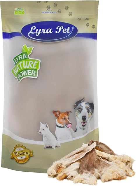 Lyra Pet® 1 kg Rabbit Ears with Fur Natural Chew Snack Protein Rich Treat for Dogs Well Tolerated & Intestinal Cleansing Nutrient Rich Chewing Pleasure Gently Dried