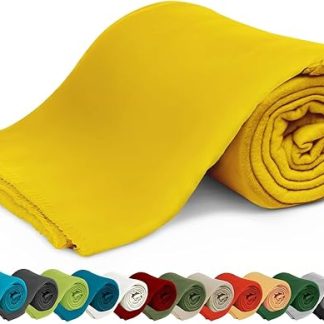 Kigatex Polar Fleece Blanket in Many Colours, 130 x 160 cm, Approx. 420 g, easy to clean for indoor or outdoor use.