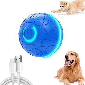 KOLGEIKJ Interactive Dog Toy, Interactive Play Ball for Dogs, Dog Toy Ball Electric, Moving Dog Ball for Dogs, for Puppies/Small/Medium Dogs, USB Rechargeable (blue2)