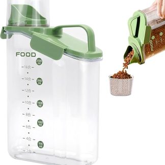Mumjooyi Dog Food Storage Container 3 L Pet Food Container with Measuring Cup Kitchen Organiser Storage Box Waterproof for Dry Food Rice Flour Cereals Detergent