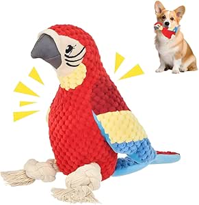 Dog Toy Squeaky Dog Toy Parrot Interactive Dog Toy for Boredom Small to Medium Pets for Teething Chewing Bird Dog Toys for All Breed Sizes