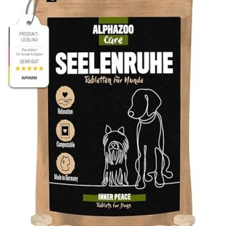 Alphazoo Peaceful Tablets | Soothing Agent for Dogs with Hemp Oil and Valerian | Against Stress and Anxiety | Natural Relaxation for Dogs with High Acceptance