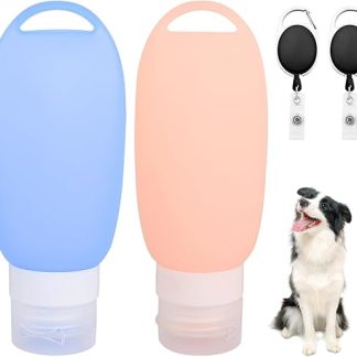 Pack of 2 90 ml Food Tube for Filling Dog Wet Food Silicone Travel Bottles with Telescopic Buckle, Fillable Tubes for Dogs Reusable Food Tube Dog Food Tube Dog Tube for Pets