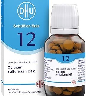 DHU Schüßler Salt No. 12 Calcium Sulfuricum D12 - Минеральная соль для суставов - Оригинальная - Экологически чистая, в аптечном стакане, упаковка из 200 таблеток