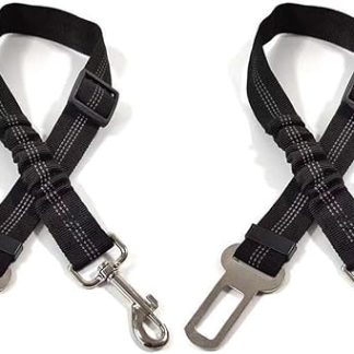 2 x Seat Belt Dog Car Dog Seat Belt for Car, Dog Seat Belt for Car, Adjustable Dog Belt, Highest Safety for All Dog Breeds and Cats.