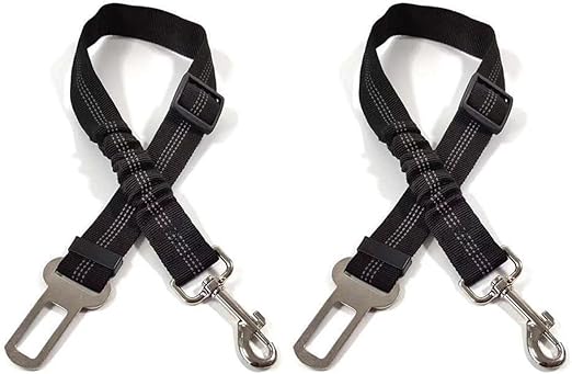 2 x Seat Belt Dog Car Dog Seat Belt for Car, Dog Seat Belt for Car, Adjustable Dog Belt, Highest Safety for All Dog Breeds and Cats.
