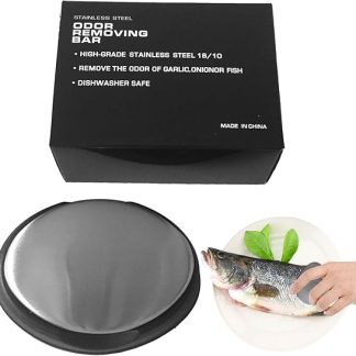 Stainless Steel Soap - Metal Hand Odour Remover for Kitchen Use | Oval Deodorising Steel Soap Eliminates Onions, Garlic, Fish Odours from Your Hands | Reusable Fragrance-Free Soap