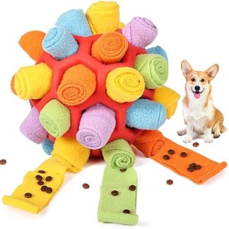 Voarge Sniffing Ball for Dogs, Sniffing Toy, Slow Food Training, Bite Resistant Puppy Play, Intelligence Toy, Food Ball, Odour Training for Small, Medium Dogs, Pets