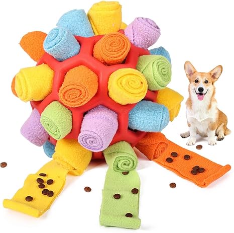 Voarge Sniffing Ball for Dogs, Sniffing Toy, Slow Food Training, Bite Resistant Puppy Play, Intelligence Toy, Food Ball, Odour Training for Small, Medium Dogs, Pets