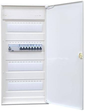 Hager Surface-Mounted Distributor 4 Rows VA48CN Ready for Connection Wired with Terminal Block Legrand 1x FI 4-Pin + 1x 3-Pin + 5x 1-Pin LS B16A