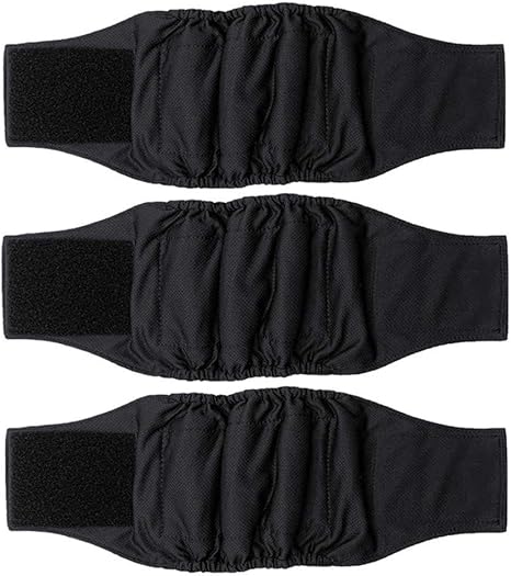 Amaliy Nappies for Male Dogs (Pack of 3) - Washable Dog Nappies Dog Belly Band (M(Waist 42-50 cm)