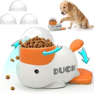 Interactive Dog Toy, 2 in 1 Slow Feeder Duck Shape, Interactive Feeder Dog Toy, Intelligence, Reduces Bloating, Promotes a Healthy Diet for Pets, Dogs and Cats