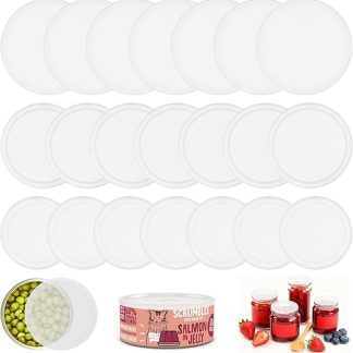 Pack of 21 Can Lids, Universal Lids for Cans, Sealed Dust Lids in 3 Sizes (75 mm, 85 mm, 100 mm) Canning Lid, Transparent PE Material, Suitable for Pet Food Can Lids
