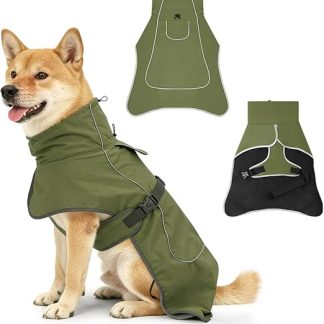 VGECEE Dog Coat Waterproof Winter Reflective Dog Jacket Dog Coat Winter with Adjustable Closure Reflective Jacket Dog Winter Jacket Fleece for Small Medium Dogs Raincoat