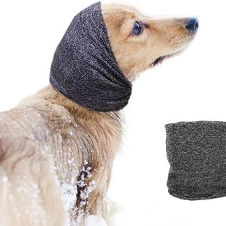 Pattepoint Earmuffs for Small Dogs, Anxiety Relief and Rest in Loud Places, Snood for Small Dogs, Neck Warmer and Ears of Dogs and Cats - Grey M