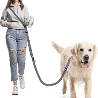 WANFIRE Free Dog Lead for Large, Medium Dogs, Bicycle Lead, Recall Lead, Neck Lead, Jogging Lead, Dogs with Car Seat, Safety Buckle for Walking, Jogging, Running, Dog Leash (1.8-2.9 m)