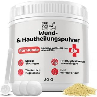 Wound & Skin Powder for Dogs | Hemostatic & Healing | Veterinarian Tested | First Aid Wound Powder | Antibacterial | DogsLife