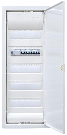 Hager Flush-Mounted Distributor 5 Rows VU60NC Ready for Connection Wired with Terminal Block 1x FI 4-Pin + 8x LS B16A