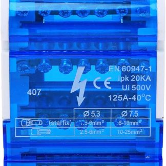 407 Klemmenverteilerkasten, DIN-Schiene 4-Ebenen-Einphasen-Verteilergehäuse mit transparenter Abdeckung, Verteilerschutzbox, für 4-Ebenen-Leistungsschalter im Innenbereich