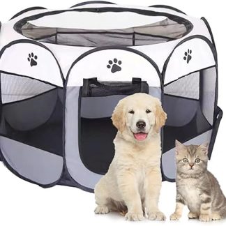 Duscdesp Portable Pet Dog Fence, Playpen Dog Products for Indoor and Outdoor Use, Waterproof Oxford Cloth Puppy Playpen, Suitable for Small Cats, Dogs, Rabbits
